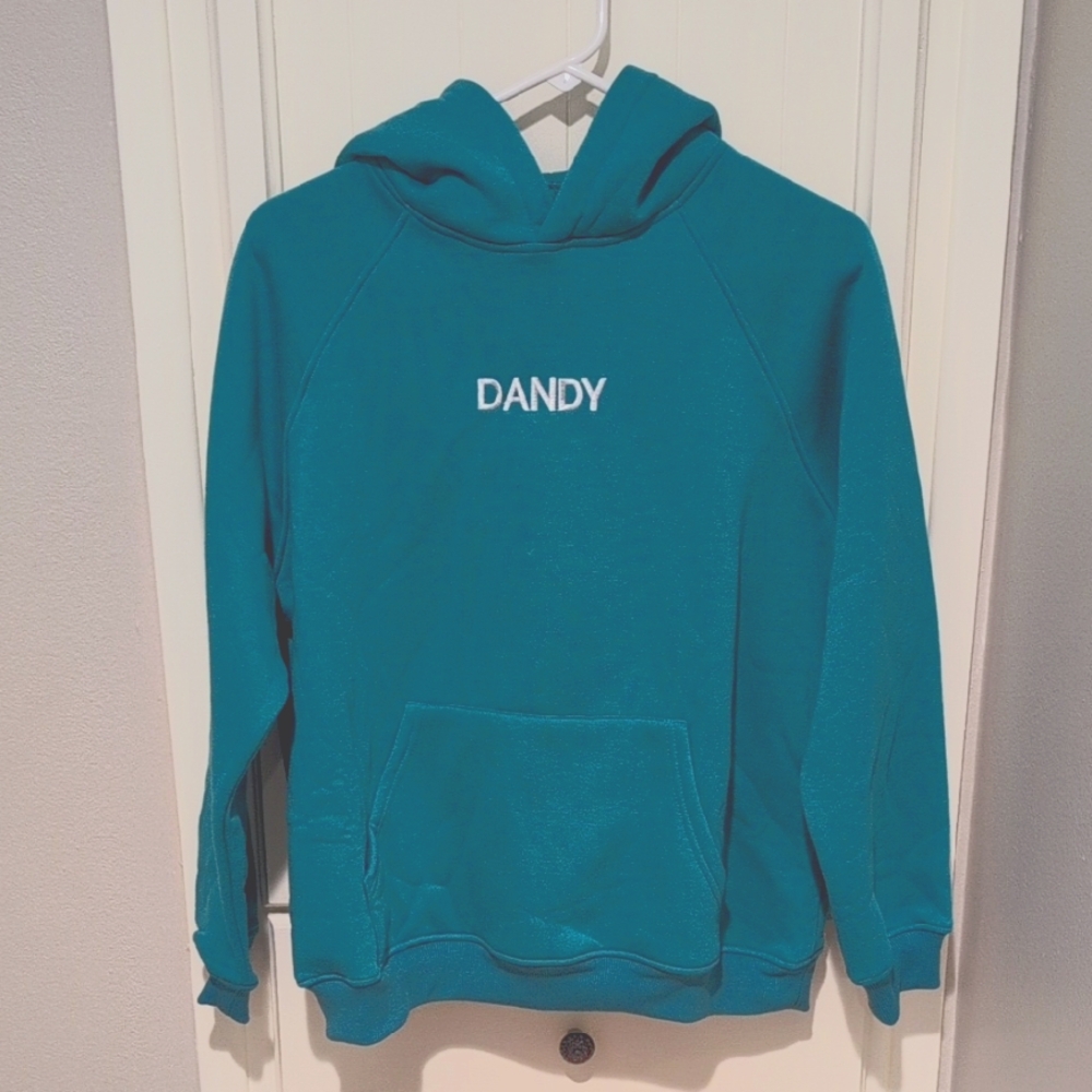 Teal Blue Oversized Long Sleeve Pullover Hoodie